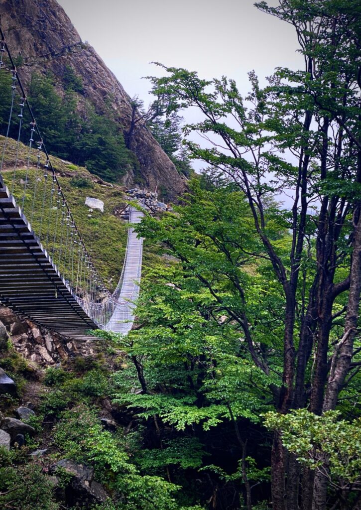 A wooden bridge in Torres del Paine, Chile