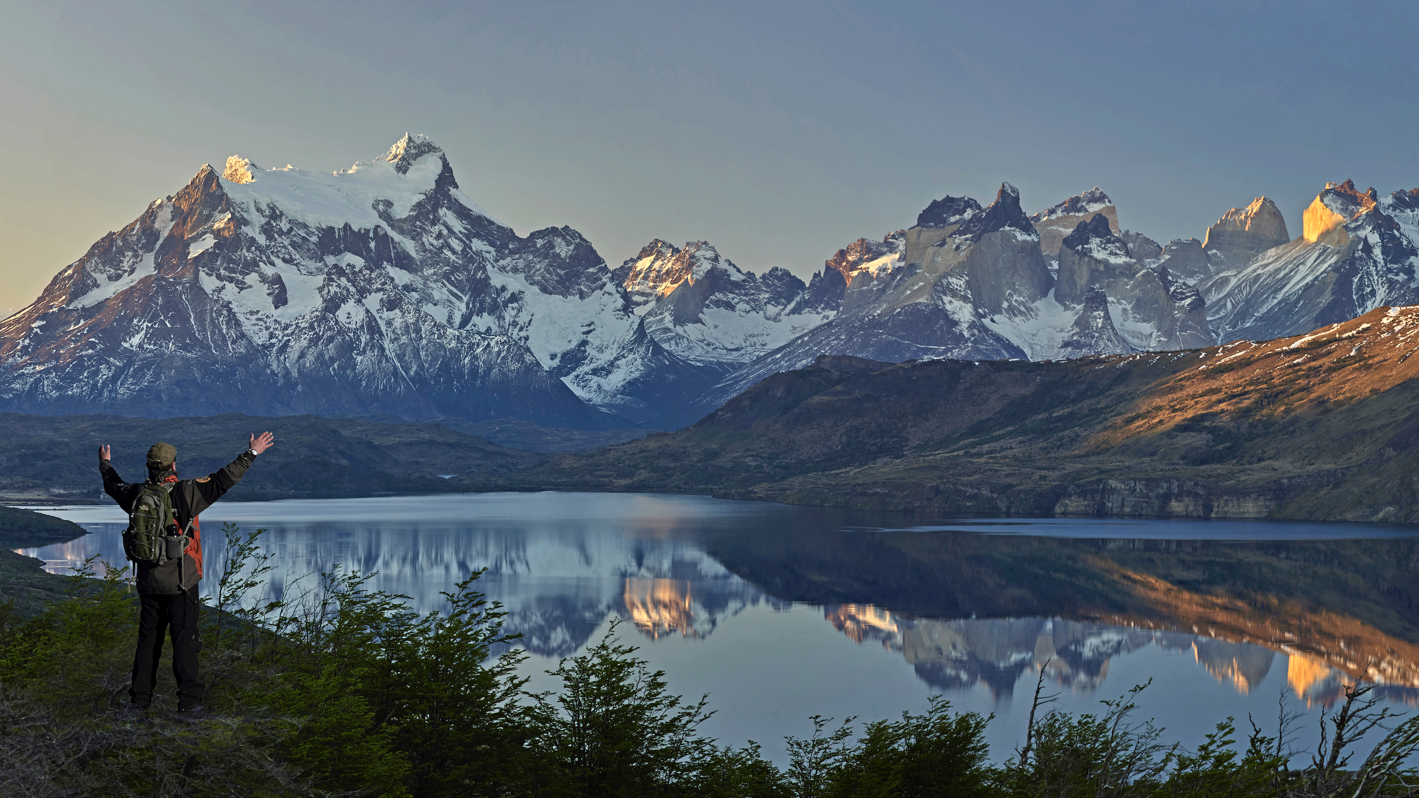 Landscape view of the mountains of Torres del Paine National Park, Chile